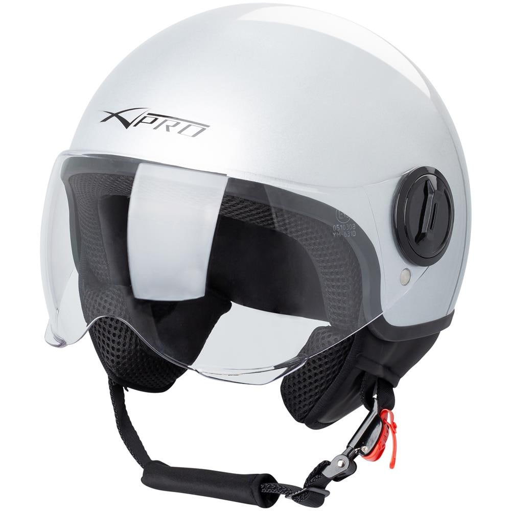 Casco Jet Demi Urban Moto Omologato Ece 22 Visiera Avio Sferica Sonicmoto Argento Xl - Foto 1