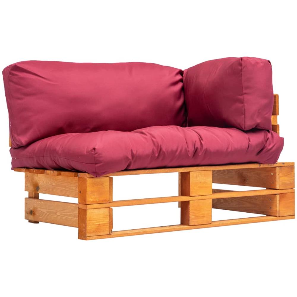 Divano Da Giardino A Pallet Con Cuscini Rossi In Legno Pino - Foto 1