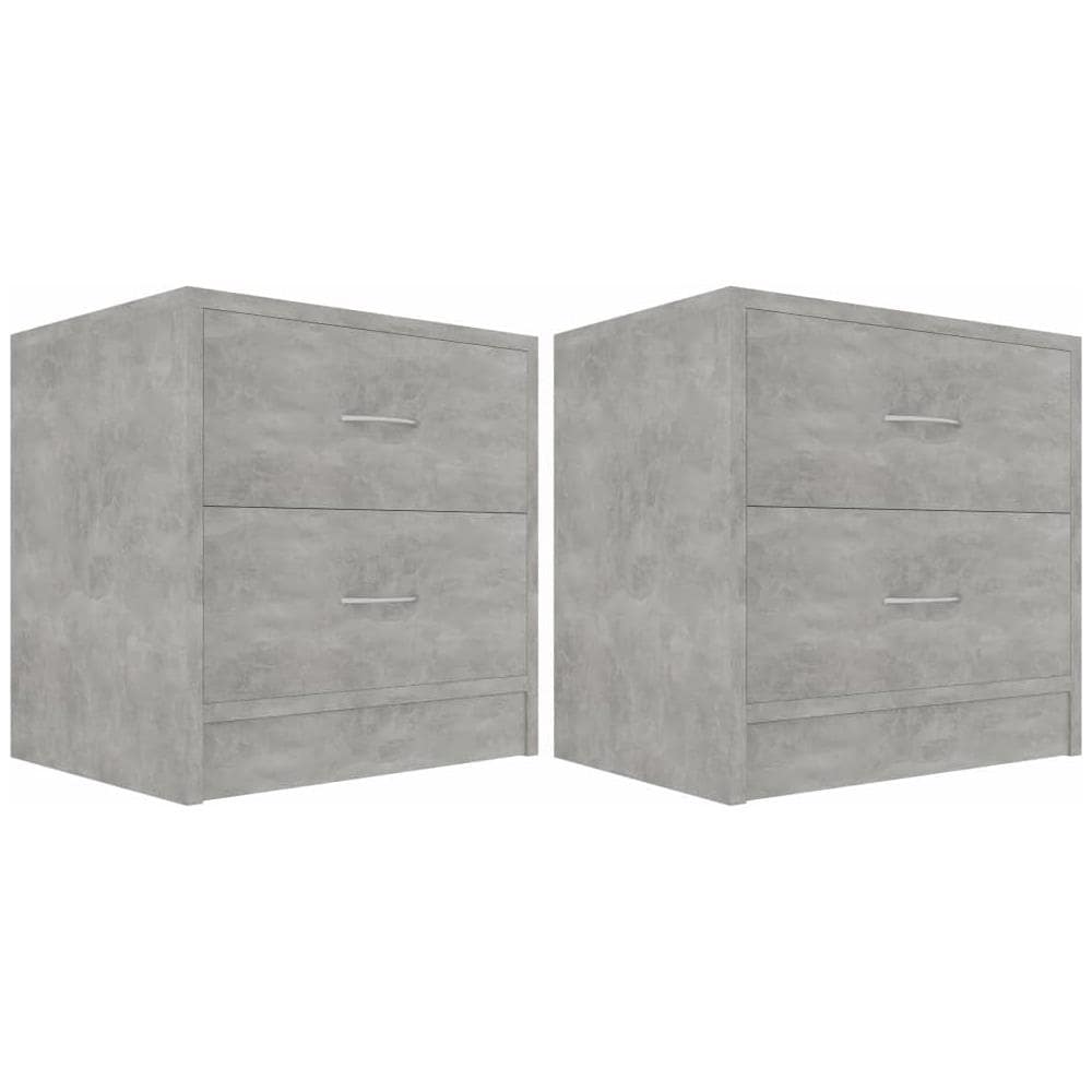 Comodini 2 pz Grigio Cemento 40x30x40 cm in Legno Multistrato - Foto 2