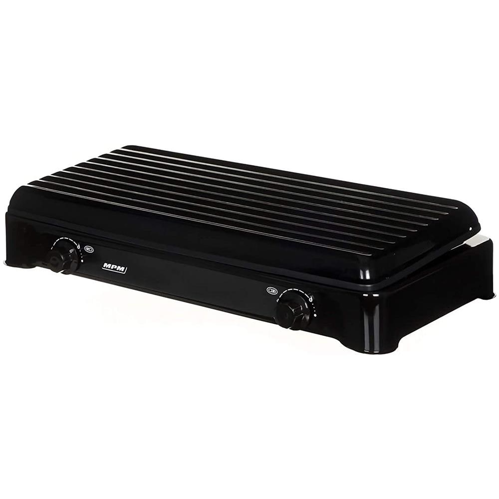 Kn-02/1kb Fornello A Gas Portabile Da Campeggio, 2 Fuochi, Coperchio Rimovibile Nero - Foto 3