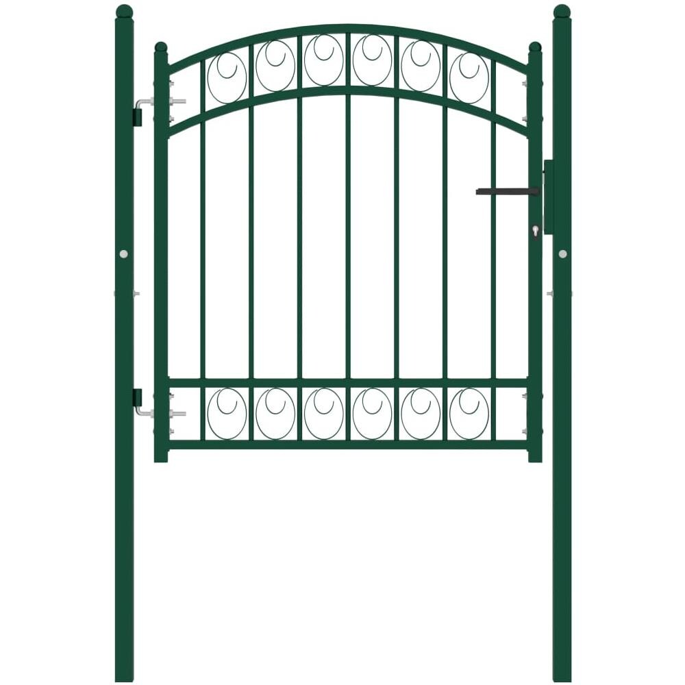 Cancello Per Recinzione Ad Arco In Acciaio 100x100 Cm Verde - Foto 1