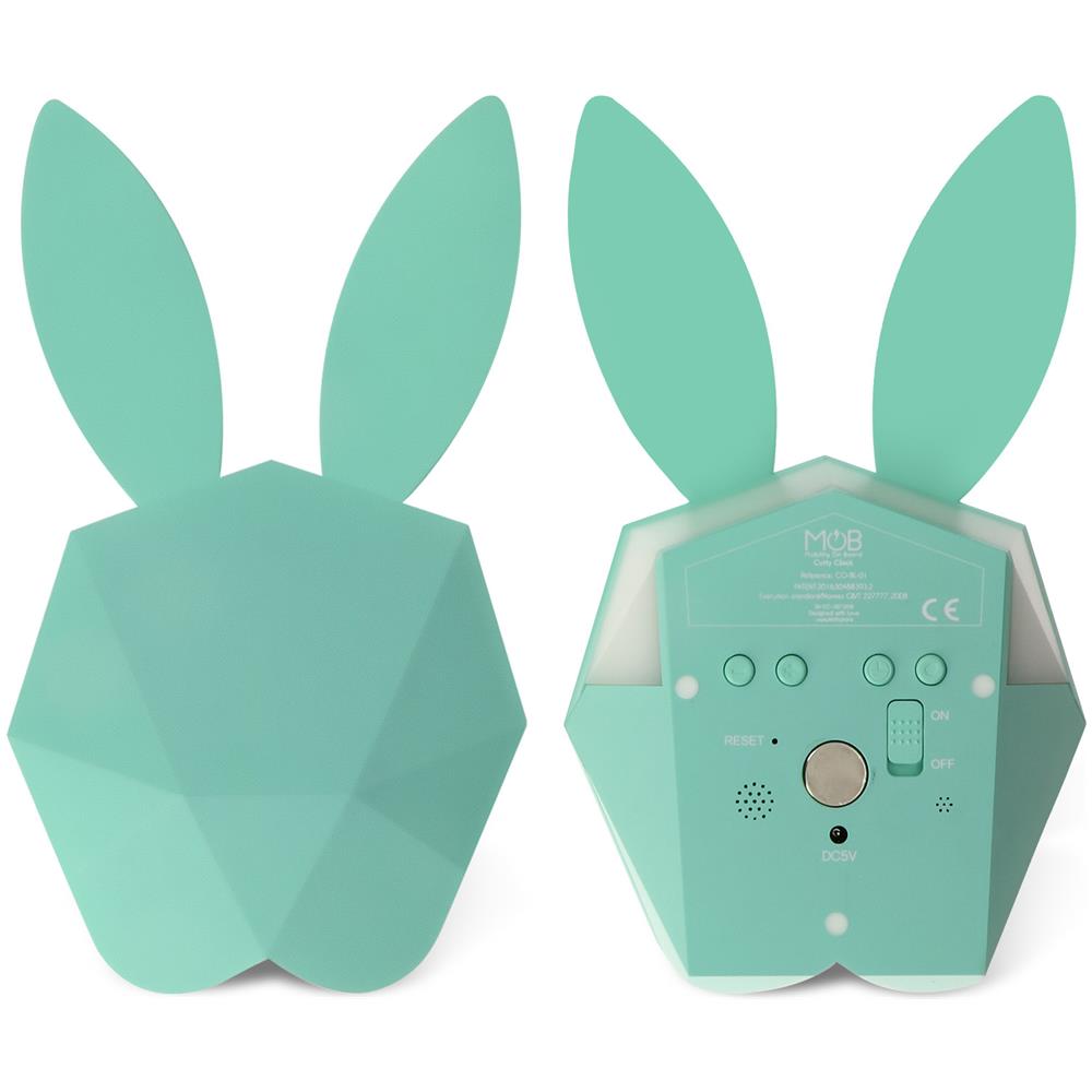 Sveglia Connessa Luce Notturna Coniglio Cutty Clock Connect Mob Verde Acqua - Foto 1