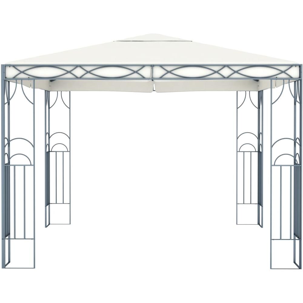 Gazebo con Stringa di Luci LED 300x300 cm Crema - Foto 2