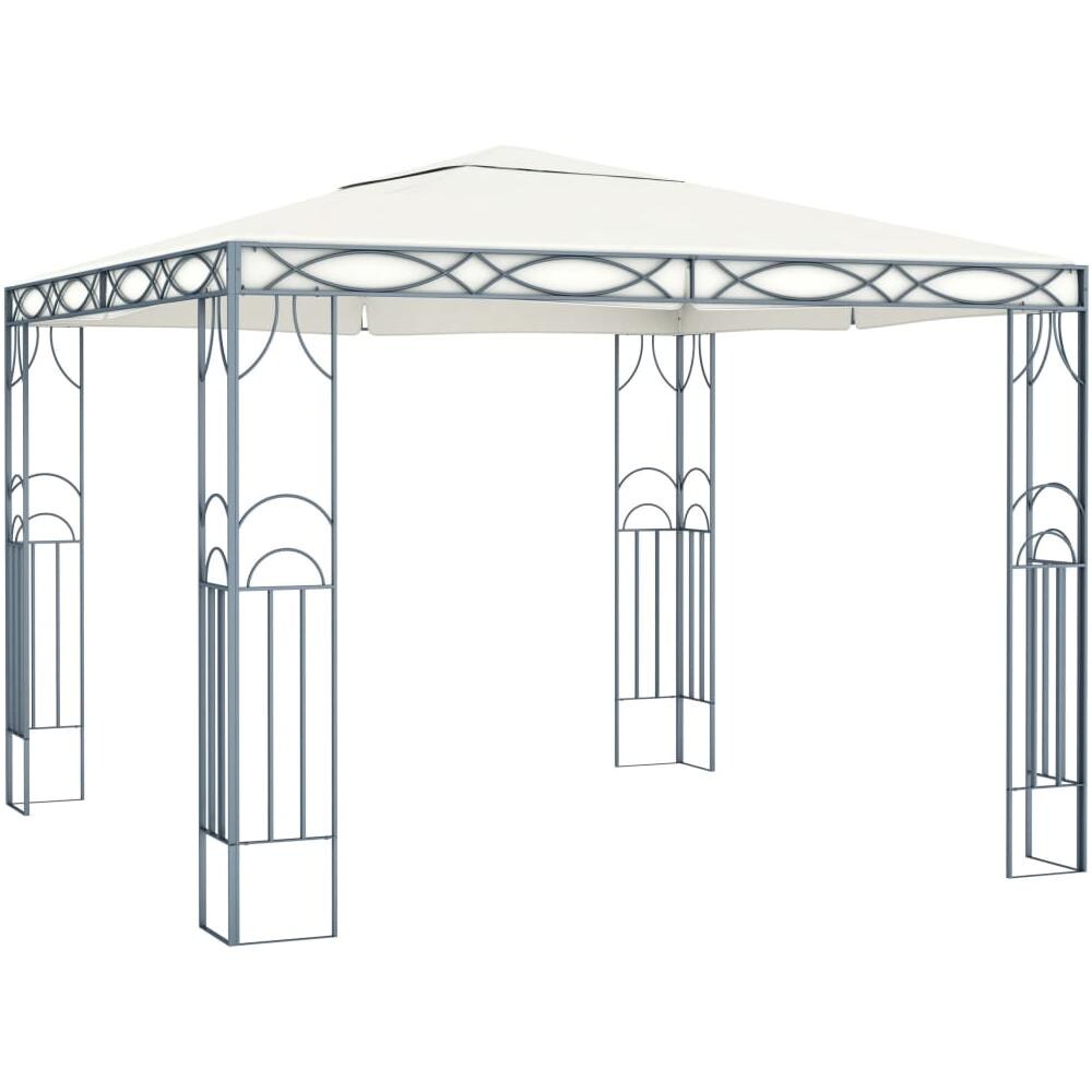 Gazebo con Stringa di Luci LED 300x300 cm Crema - Foto 3