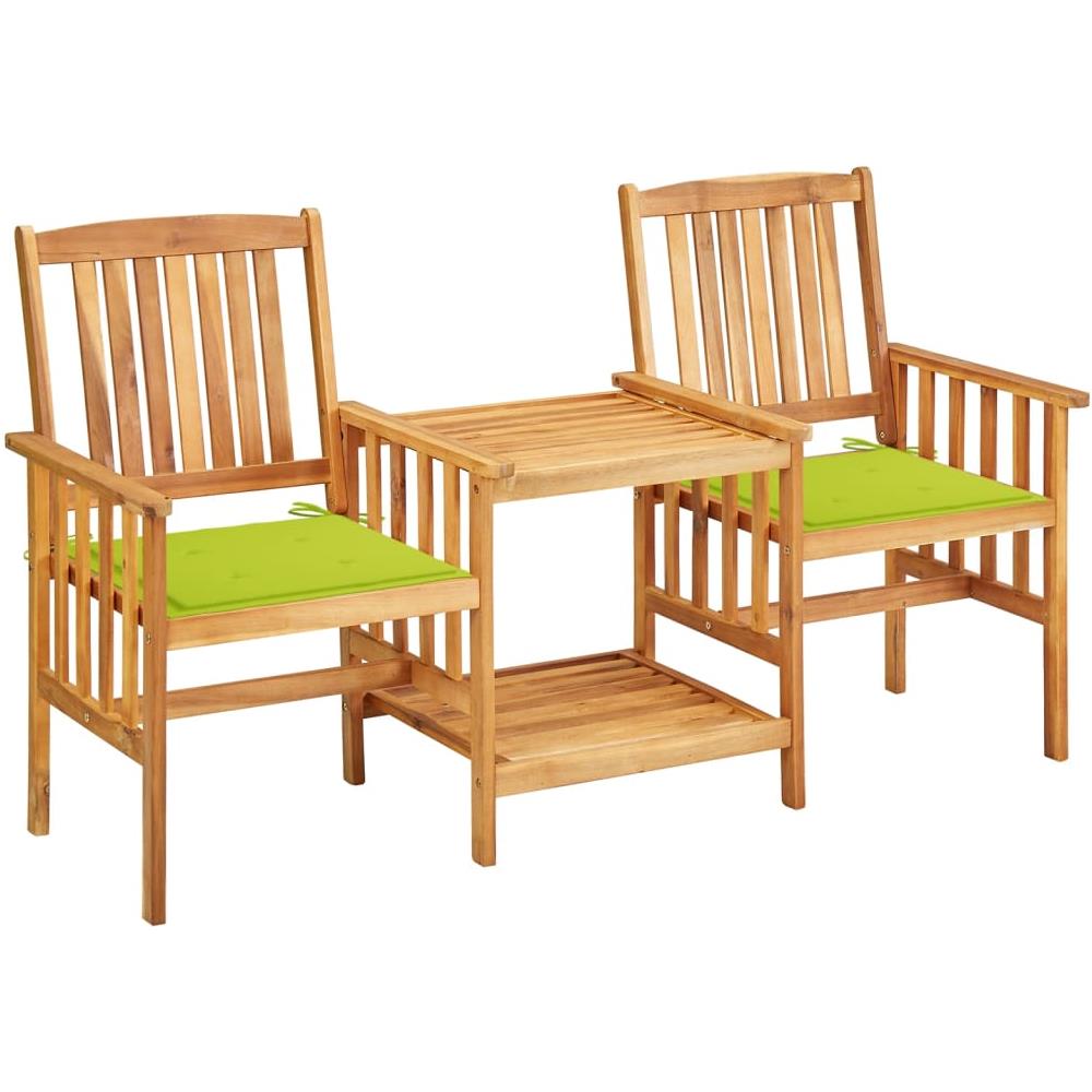 Sedie da Giardino con Cuscini e Tavolino in Massello di Acacia - Foto 1