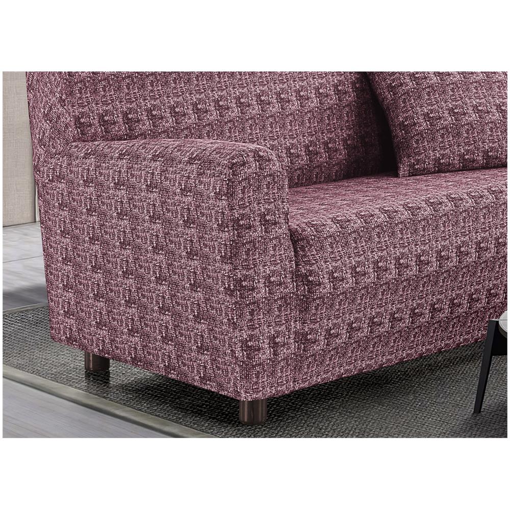 Copridivano Antimacchia Elasticizzato Divano Penisola Angolare Componibile Fantasy 4 Posti Bordeaux - Foto 2