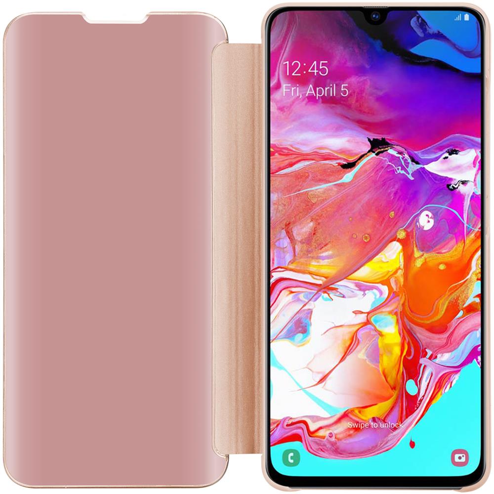 Custodia Compatibile Con Samsung Galaxy A70 / A70s In Kunzit Rosa - Clear View Specchio Coperchio Protettivo Con Funzione Di Supporto Protezione A 360 Gradi - Foto 2