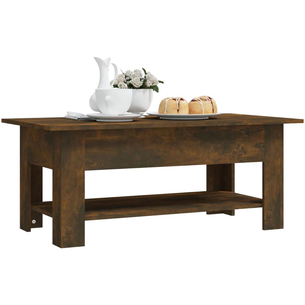 Tavolino da Salotto Rovere Fumo 102x55x42 cm in Truciolato - Foto 3