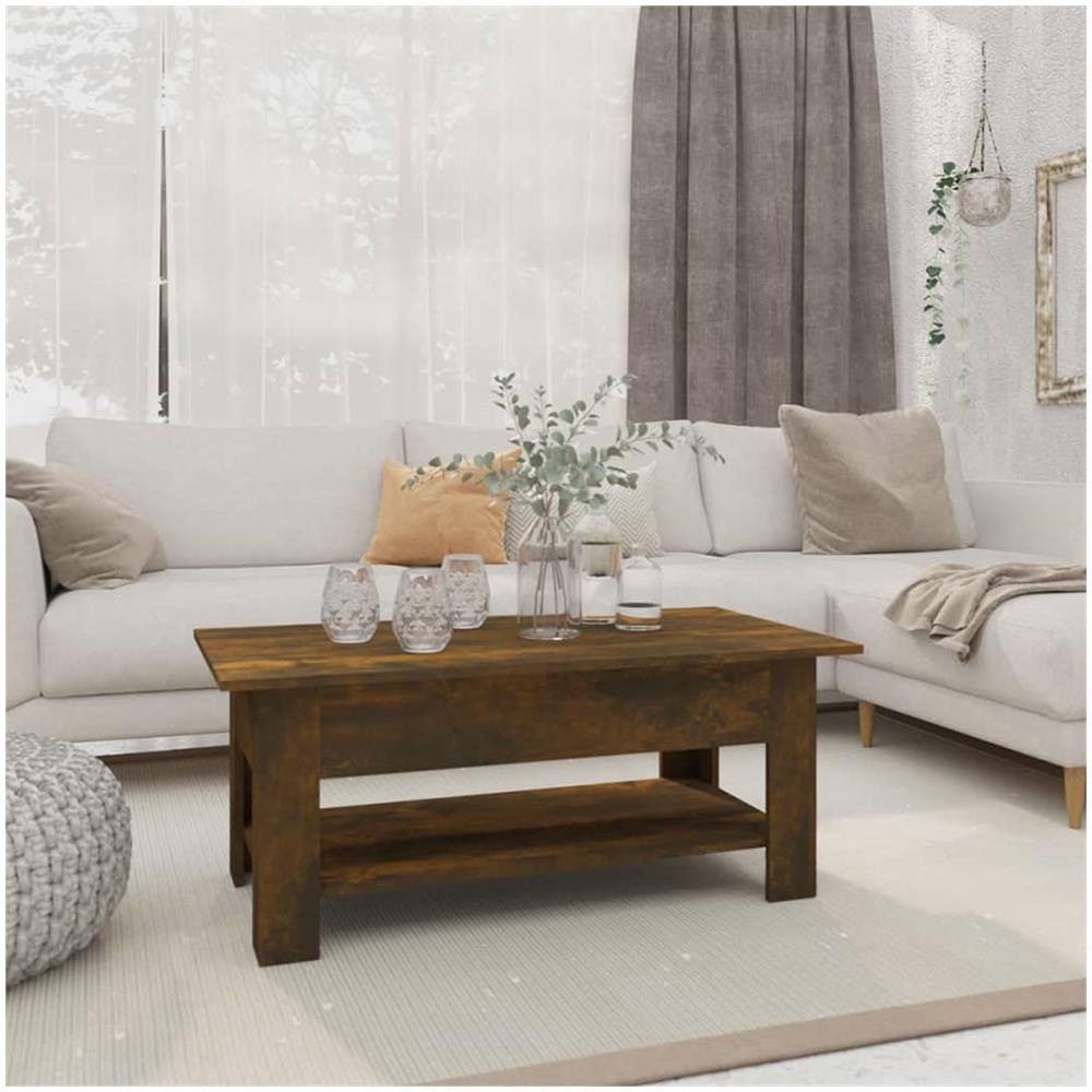 Tavolino da Salotto Rovere Fumo 102x55x42 cm in Truciolato - Foto 1