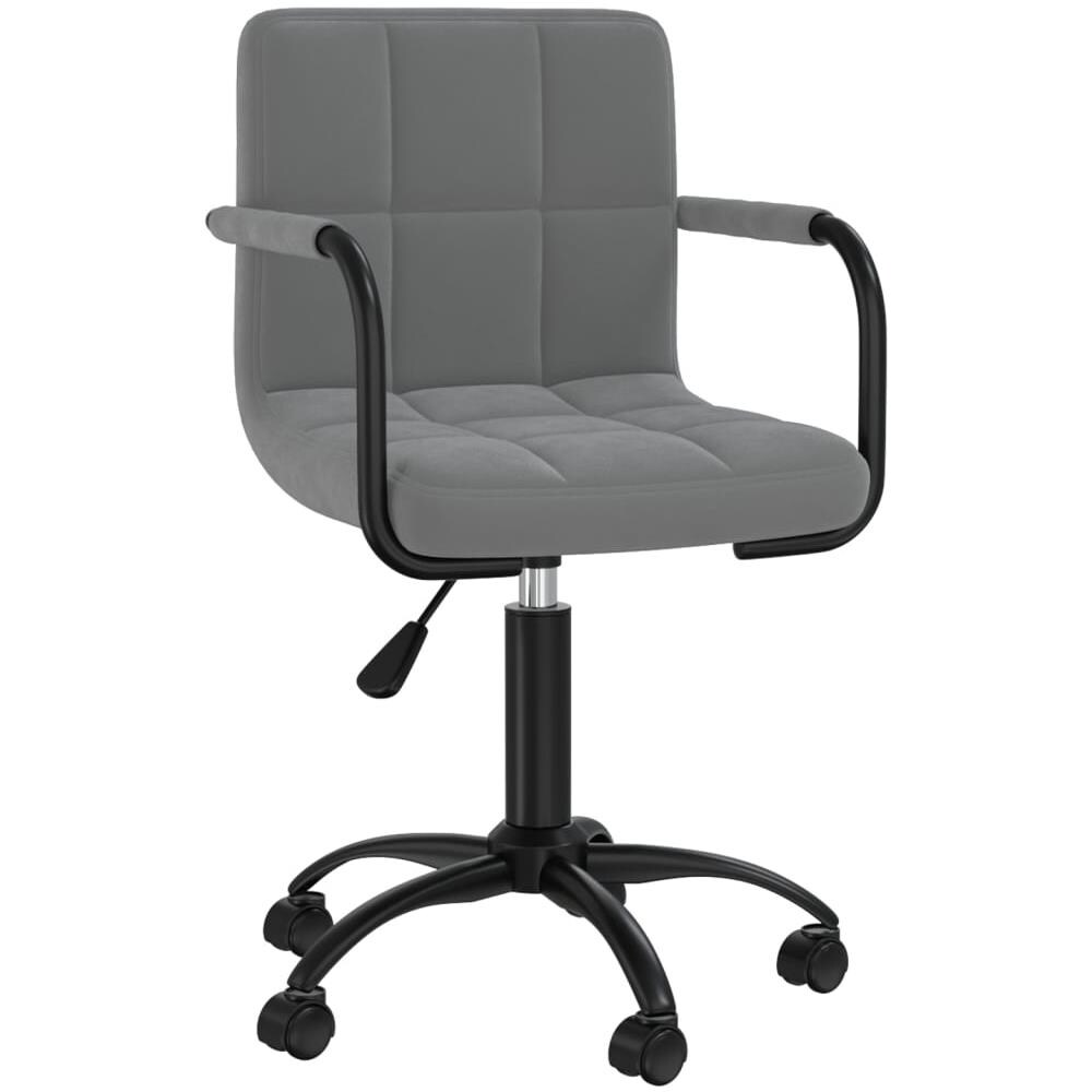 Sedia Da Ufficio Girevole Grigio Scuro In Velluto - Foto 2