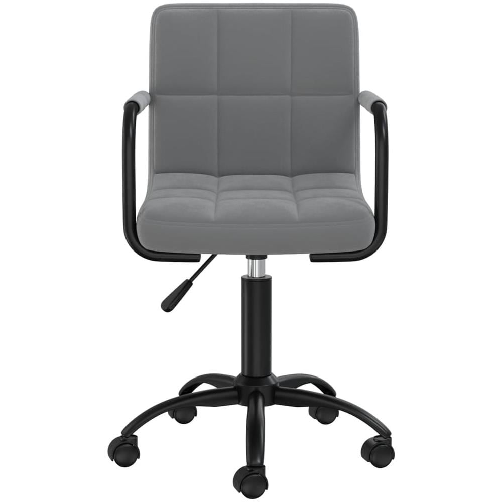 Sedia Da Ufficio Girevole Grigio Scuro In Velluto - Foto 3