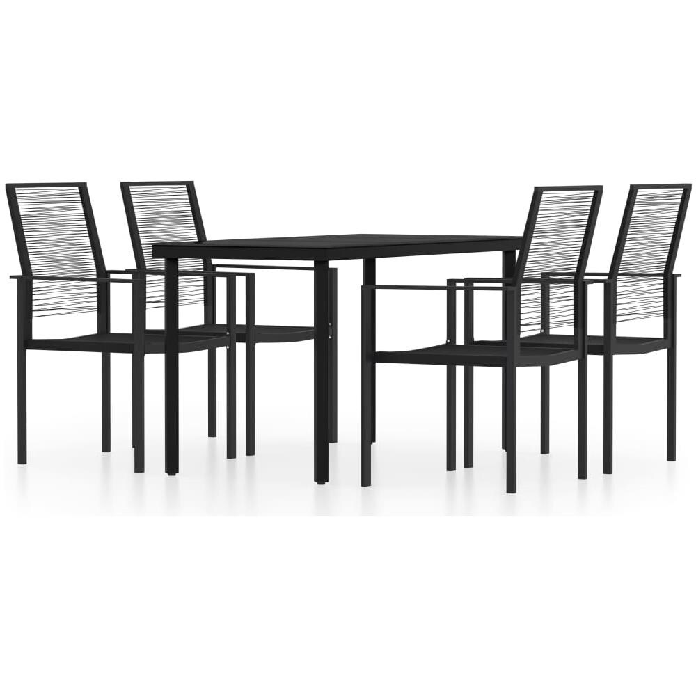 Set Mobili Da Pranzo Per Giardino 5 Pz Nero - Foto 2