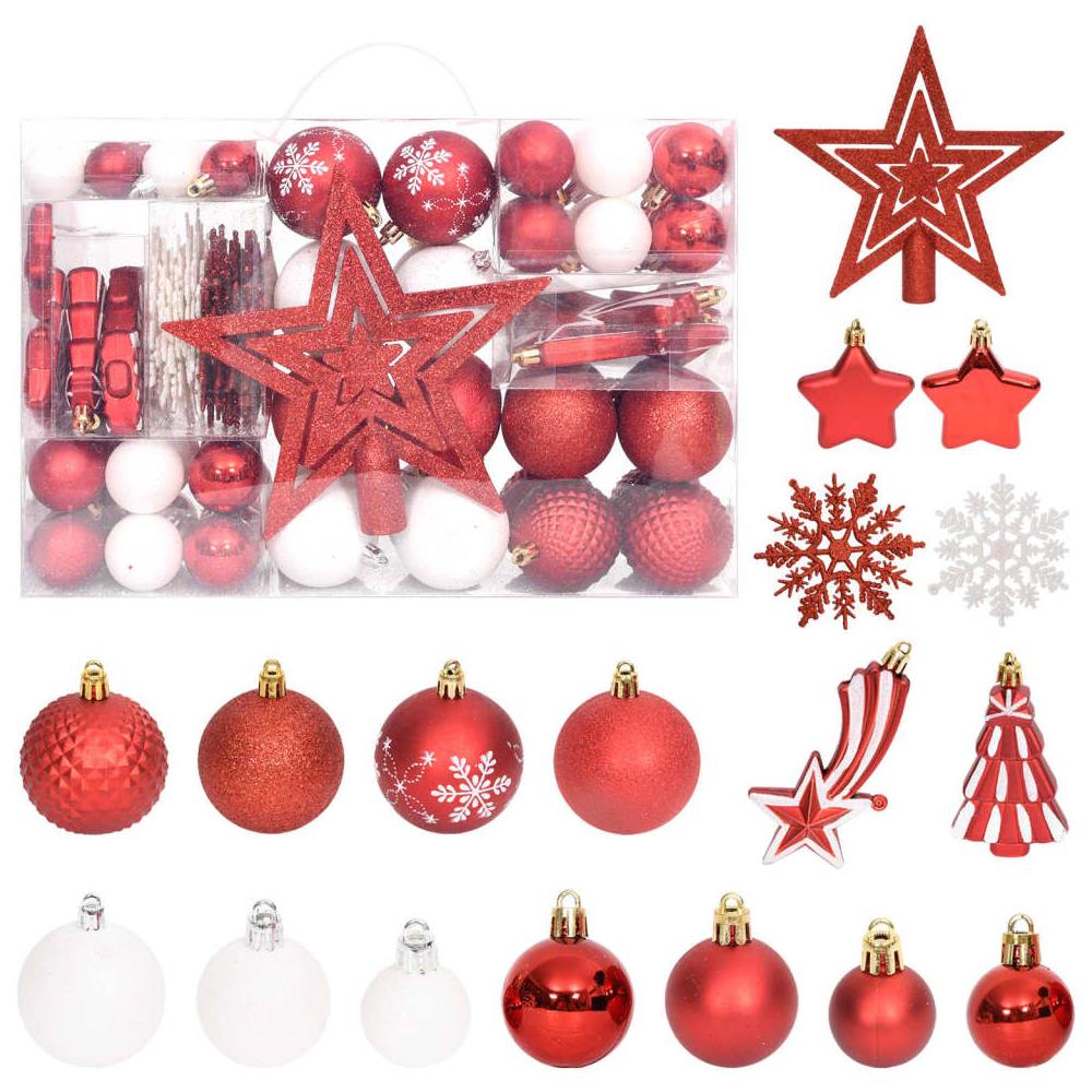 Set Addobbi Di Natale 108 Pz Rosso E Bianco - Foto 1