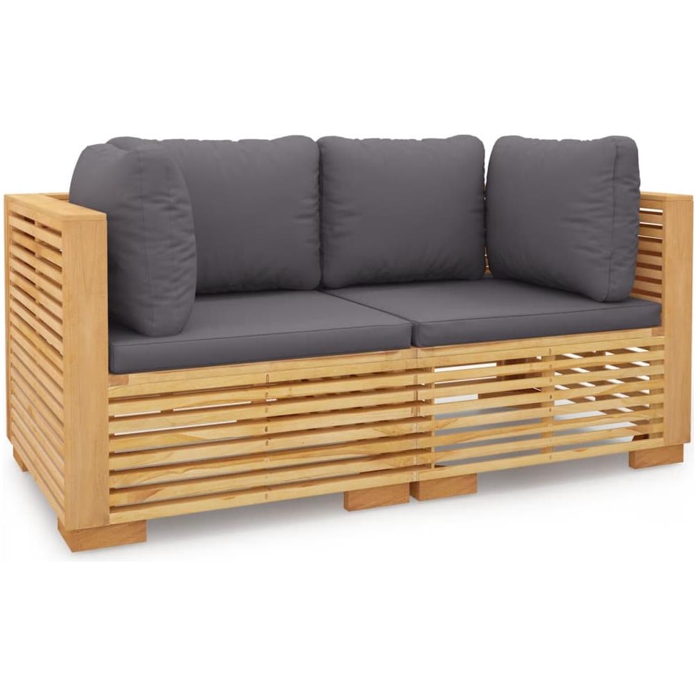 Divani Angolari Da Giardino Con Cuscini 2pz Legno Massello Teak - Foto 2