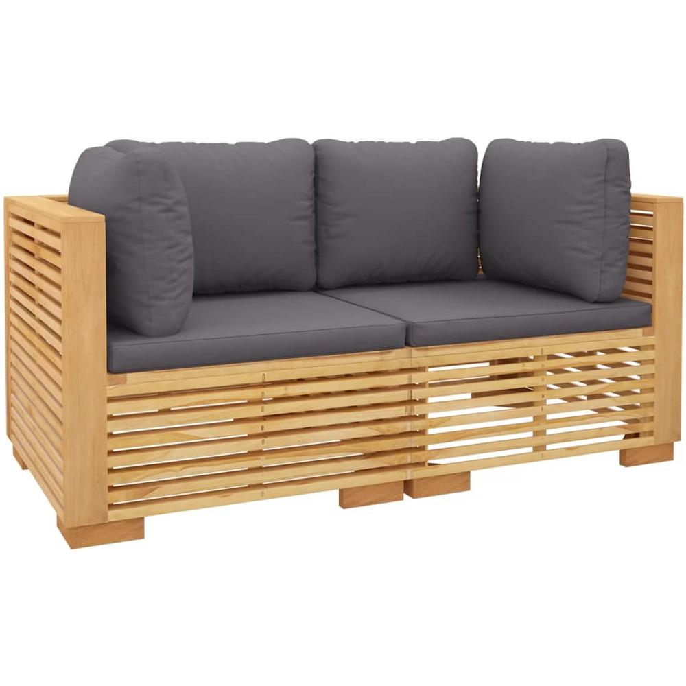 Divani Angolari Da Giardino Con Cuscini 2pz Legno Massello Teak - Foto 3