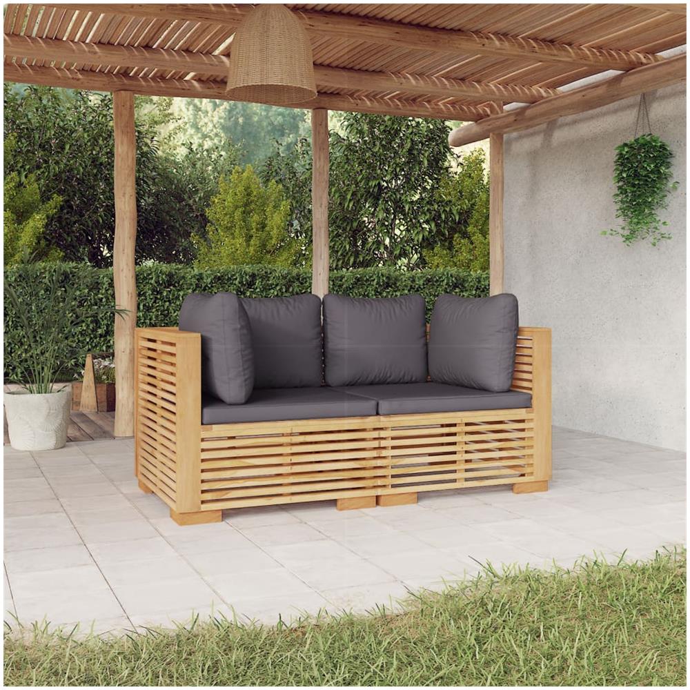 Divani Angolari Da Giardino Con Cuscini 2pz Legno Massello Teak - Foto 1
