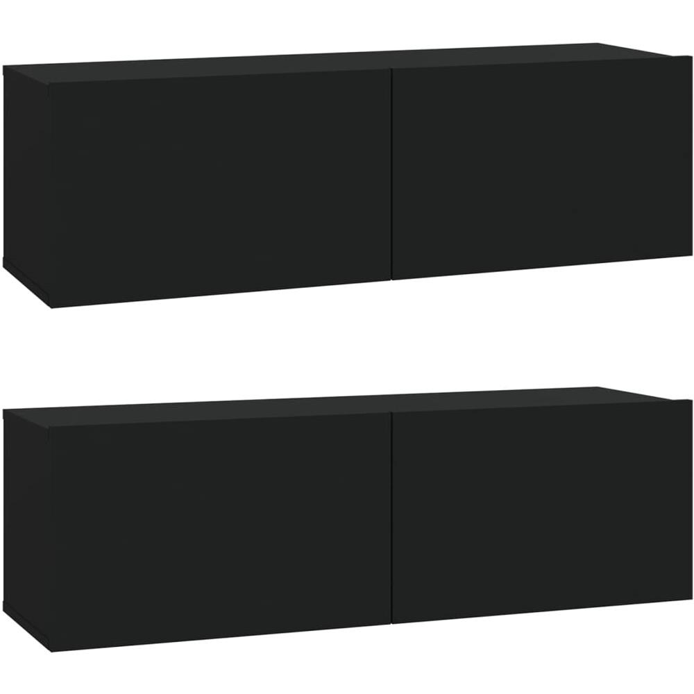 Set Mobili Porta Tv 4 Pz Nero In Legno Multistrato - Foto 3