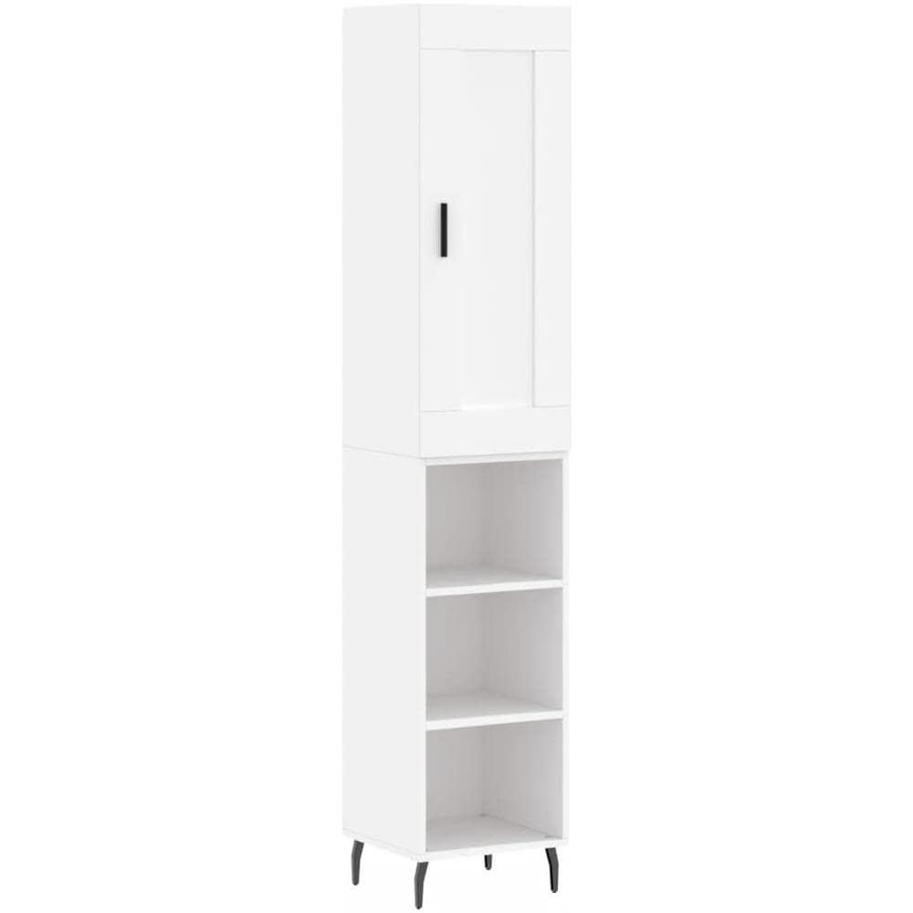 Credenza Bianca 34,5x34x180 Cm In Legno Multistrato - Foto 2