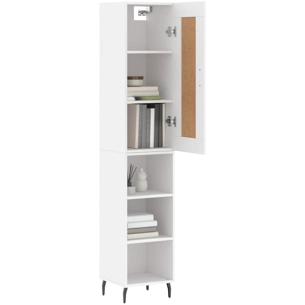 Credenza Bianca 34,5x34x180 Cm In Legno Multistrato - Foto 3