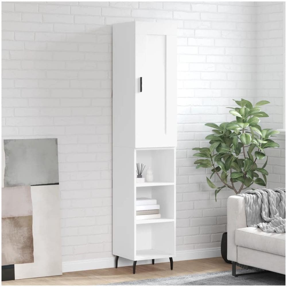 Credenza Bianca 34,5x34x180 Cm In Legno Multistrato - Foto 1