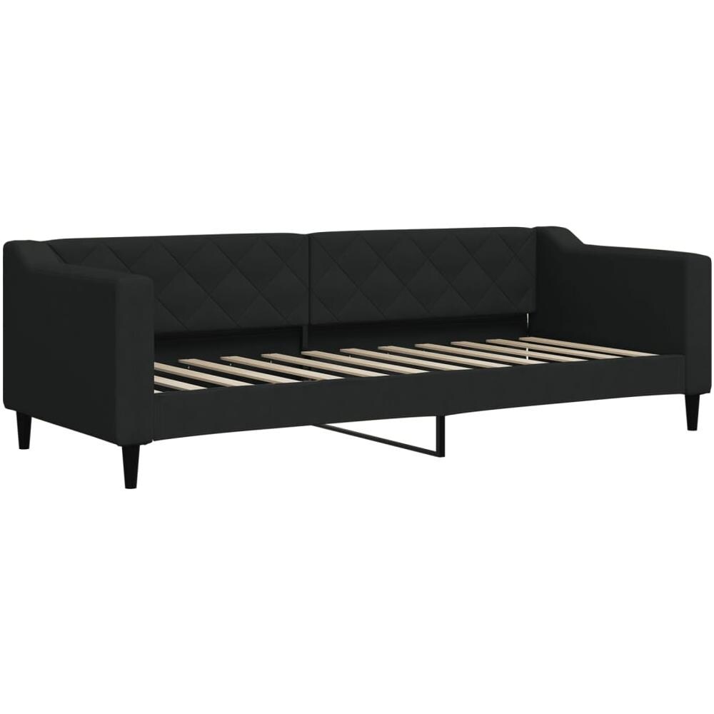 Letto Da Giorno Nero 80x200 Cm In Tessuto - Foto 1