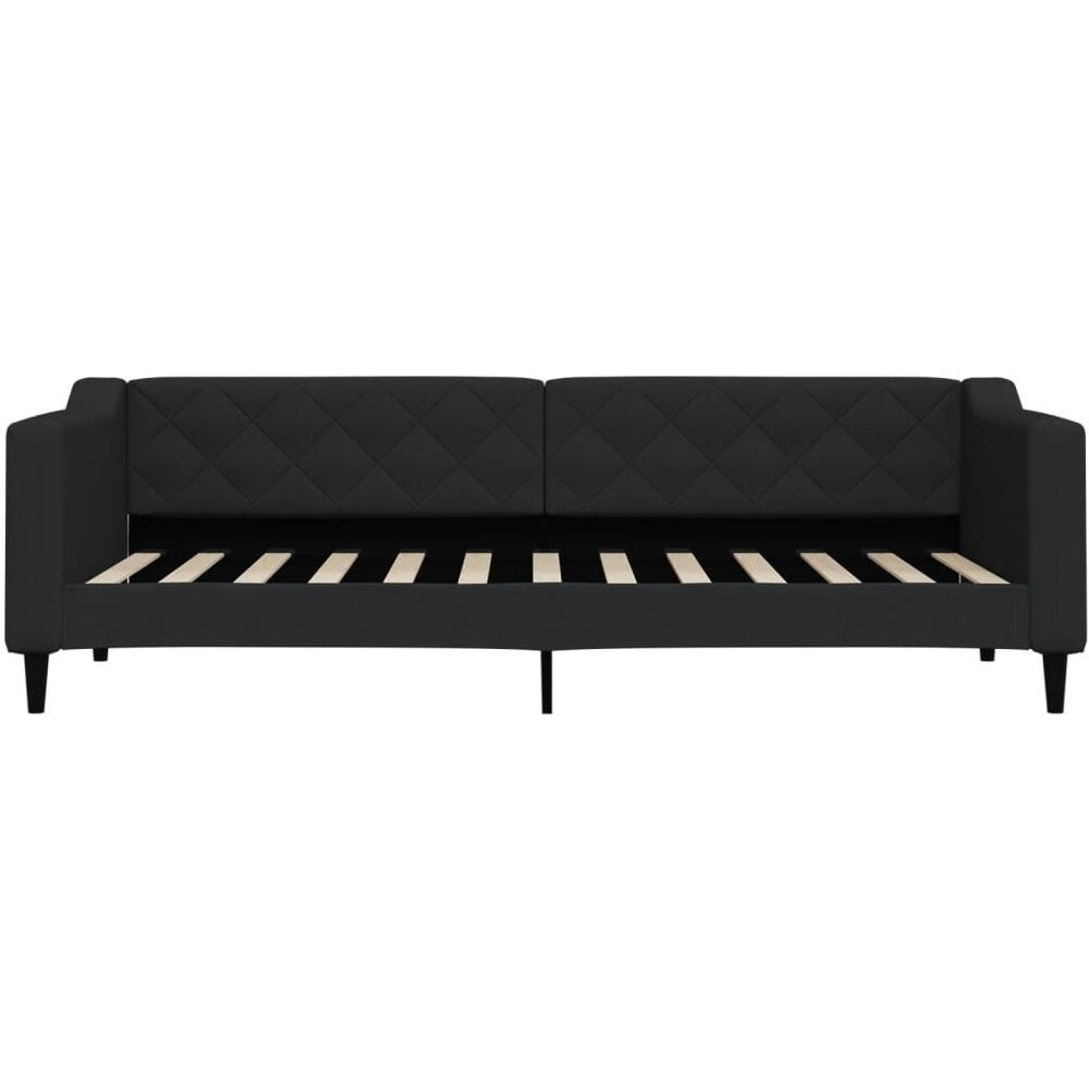 Letto Da Giorno Nero 80x200 Cm In Tessuto - Foto 2