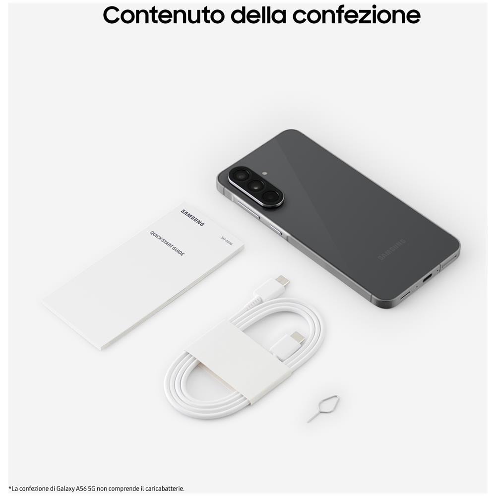 Galaxy A56 5G 128GB 8GB Ram Display 6.7" Super AMOLED Main Camera 50MP IP67 NanoSIM + eSIM Exynos Android 15 5000 mAh Awesome Graphite Italia - Foto 2