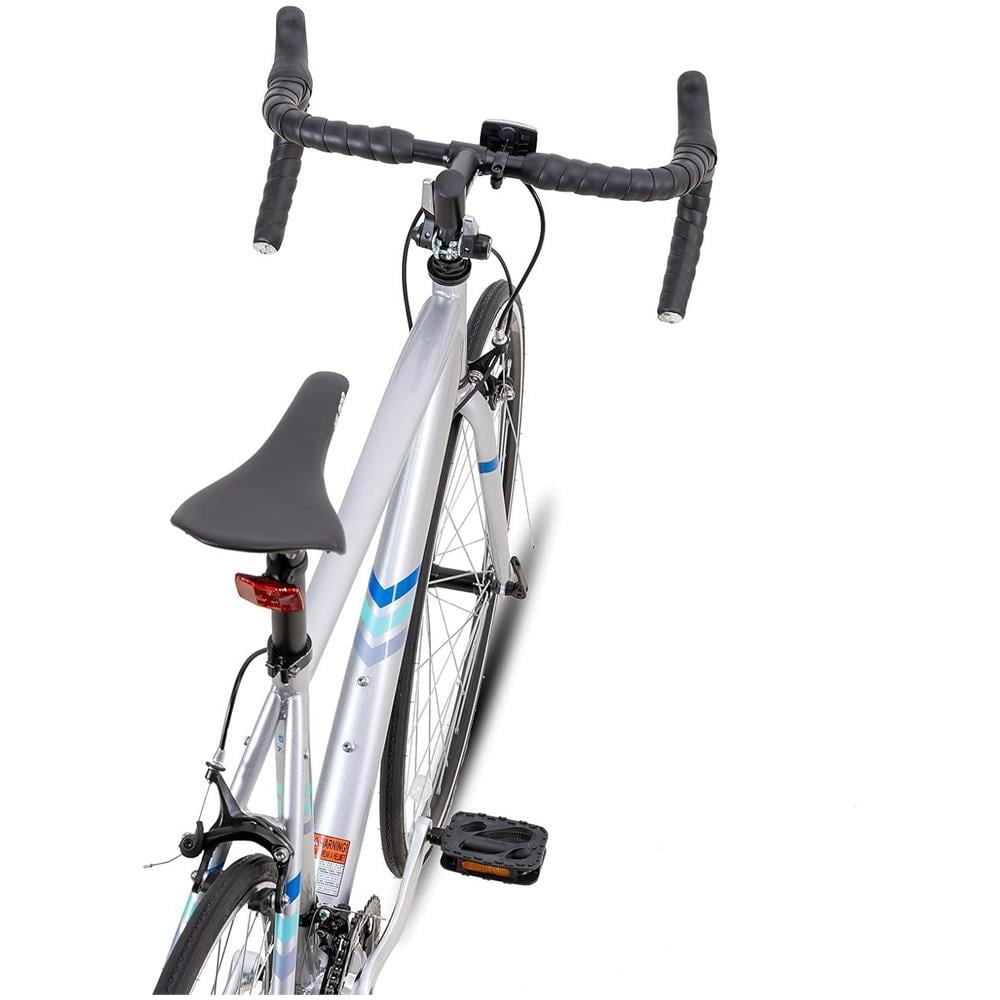 Bicicletta da Corsa 700c in Acciaio 14 Velocità City Commuter Argento - Foto 2