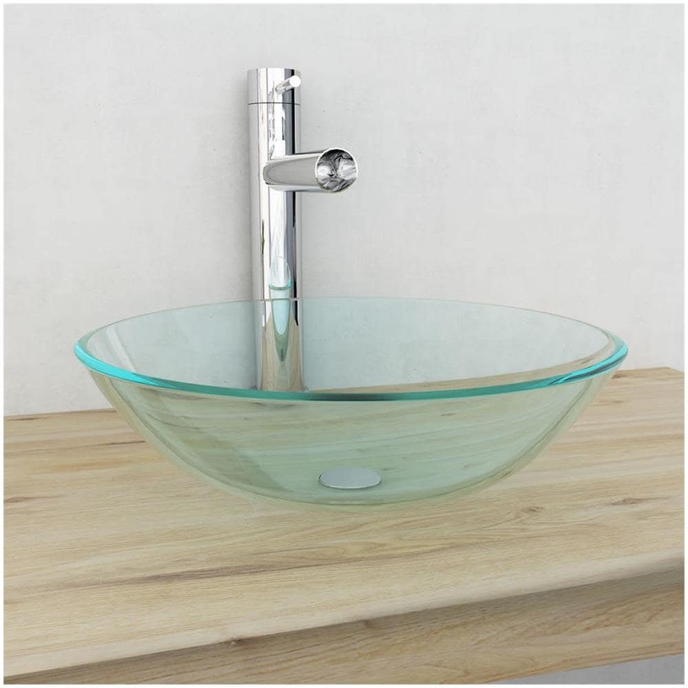 Lavandino in Vetro Temprato 42 cm Trasparente - Foto 1