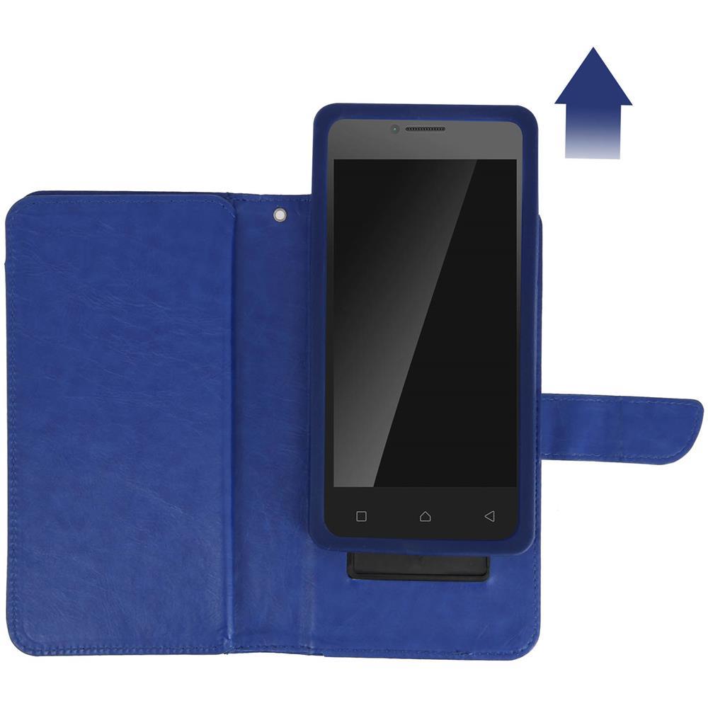 Custodia A Libro Universale Smartphone 6 Portacarte Blu Taglia Xl - Foto 10
