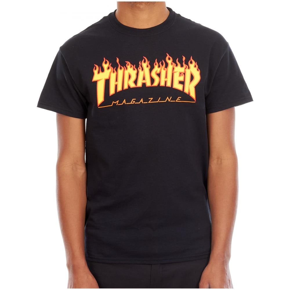 T-shirt Thrasher Flame Logo Nero (s, Nero)  - Foto 2
