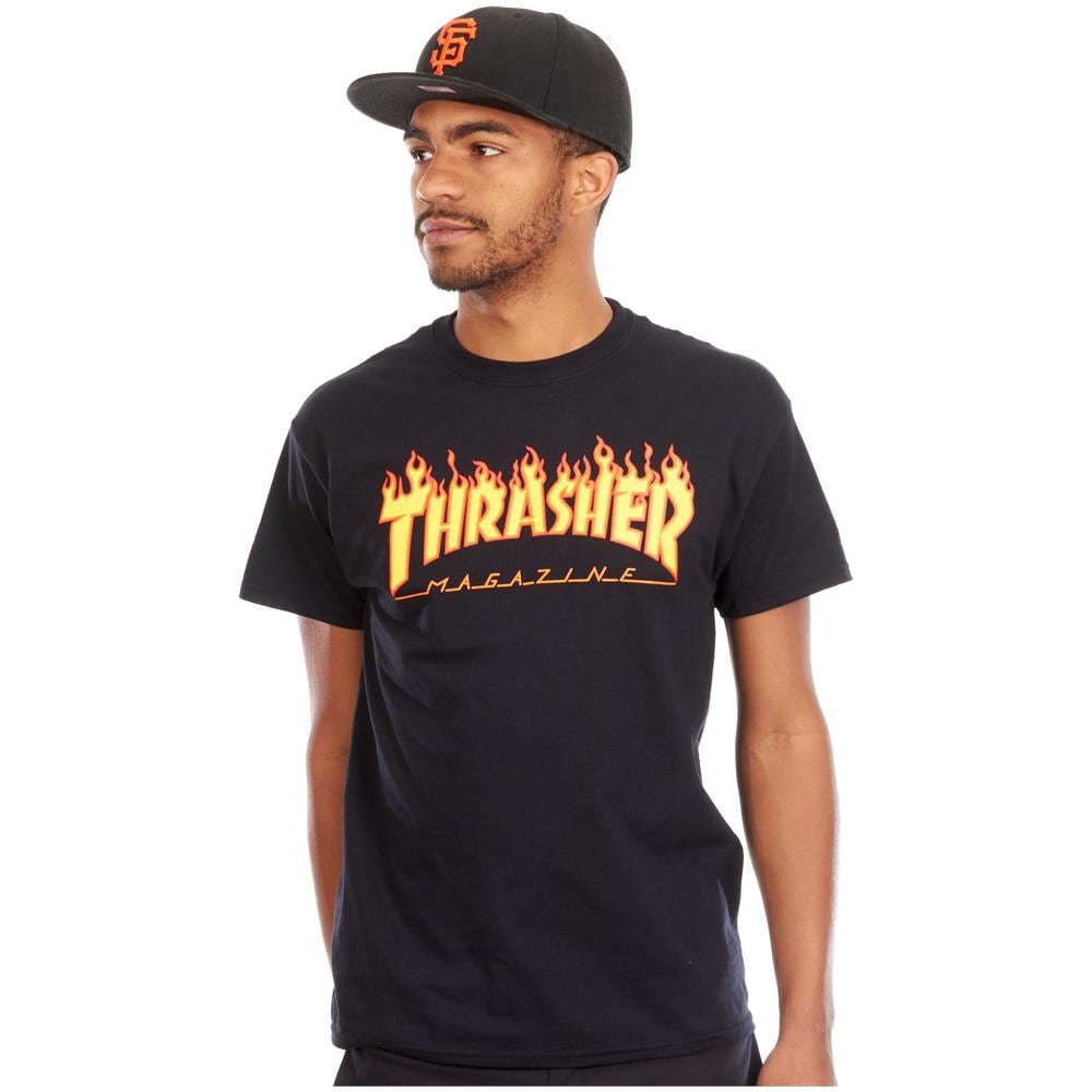 T-shirt Thrasher Flame Logo Nero (s, Nero)  - Foto 1