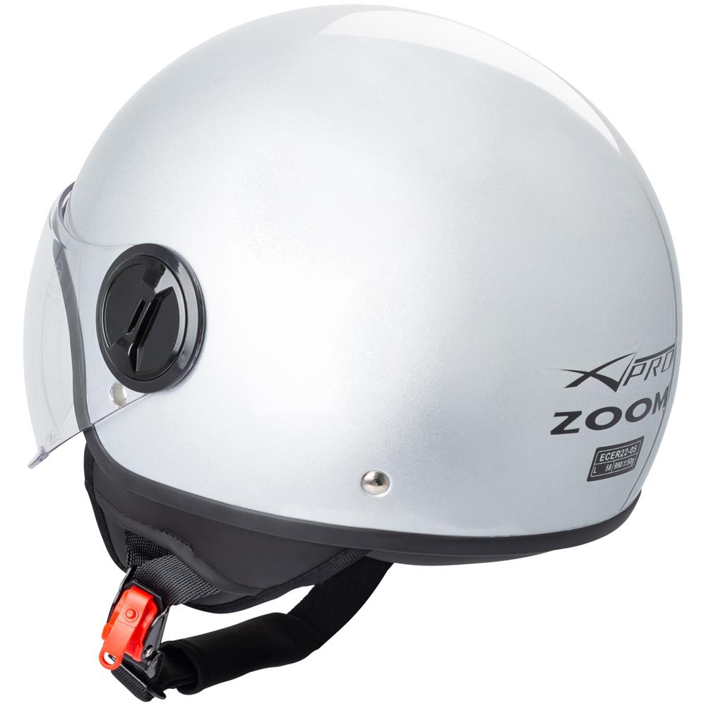 Casco Jet Demi Urban Moto Omologato Ece 22 Visiera Avio Sferica Sonicmoto Argento M - Foto 2