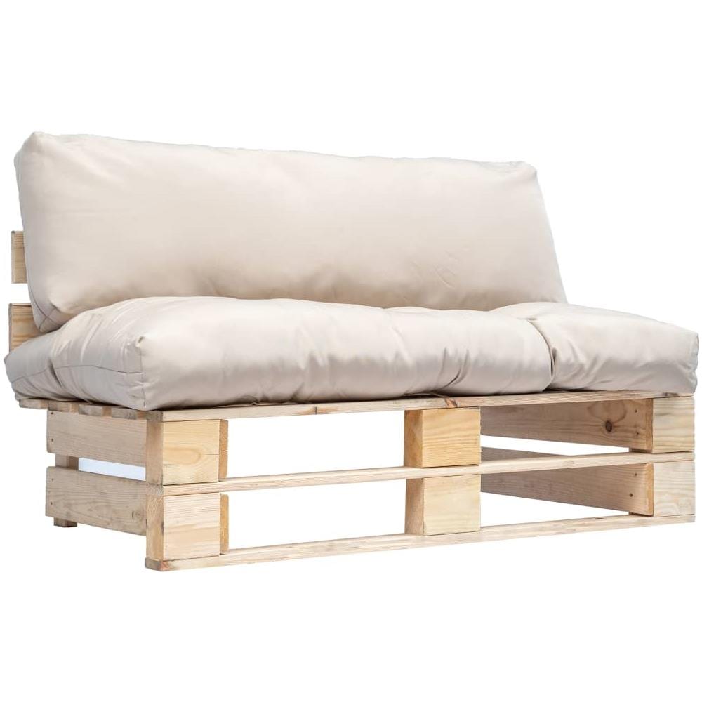 Divano Da Giardino A Pallet Con Cuscini Sabbia Legno Di Pino - Foto 1