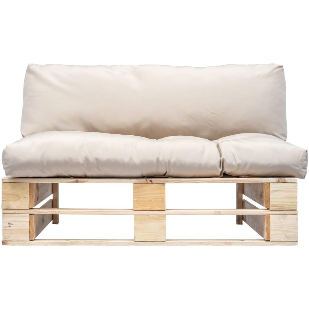 Divano Da Giardino A Pallet Con Cuscini Sabbia Legno Di Pino - Foto 2