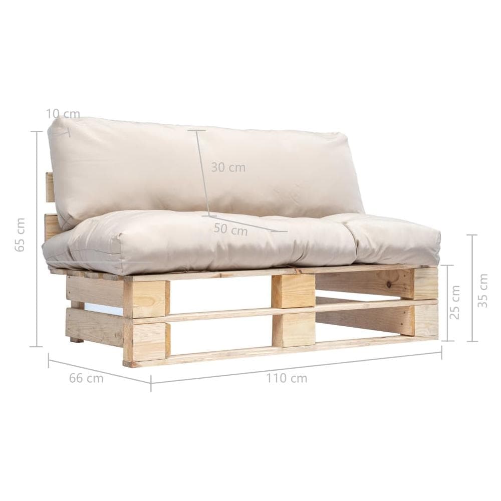 Divano Da Giardino A Pallet Con Cuscini Sabbia Legno Di Pino - Foto 6