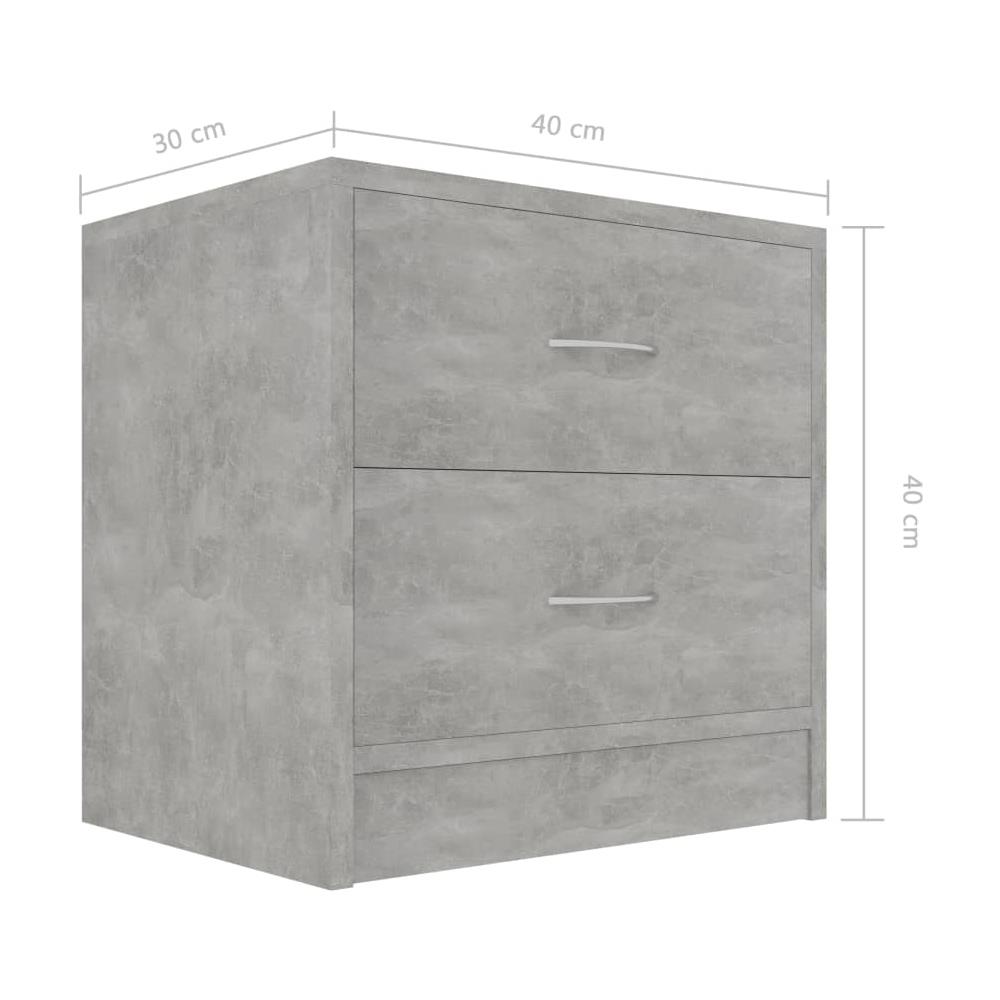 Comodino Grigio Cemento 40x30x40 cm in Legno Multistrato - Foto 10