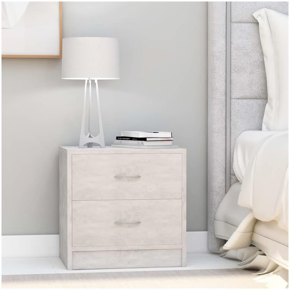 Comodino Grigio Cemento 40x30x40 cm in Legno Multistrato - Foto 1