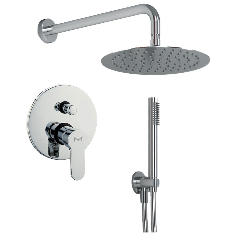 Kit Doccia Tondo 4 Completo Di Soffione Doccetta E Miscelatore Con Deviatore Hope - Foto 1