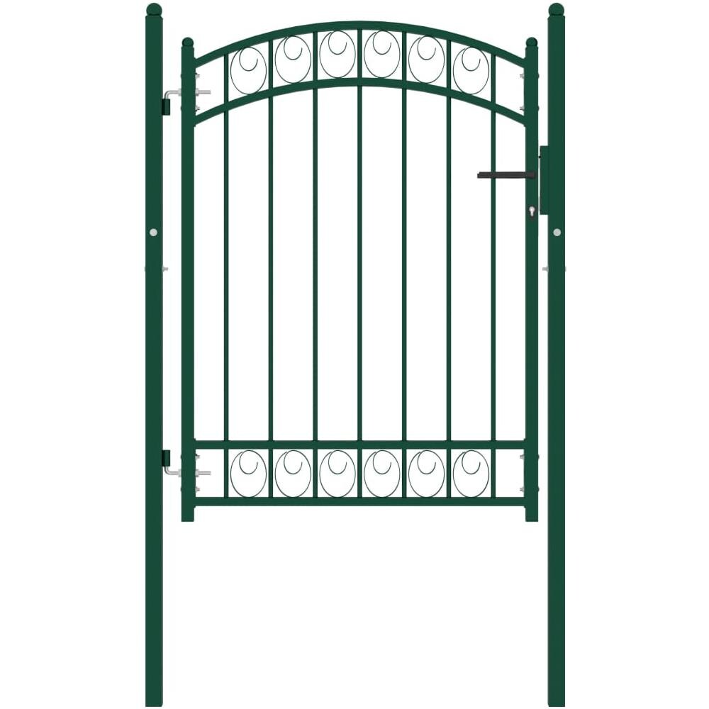 Cancello Per Recinzione Ad Arco In Acciaio 100x125 Cm Verde - Foto 1