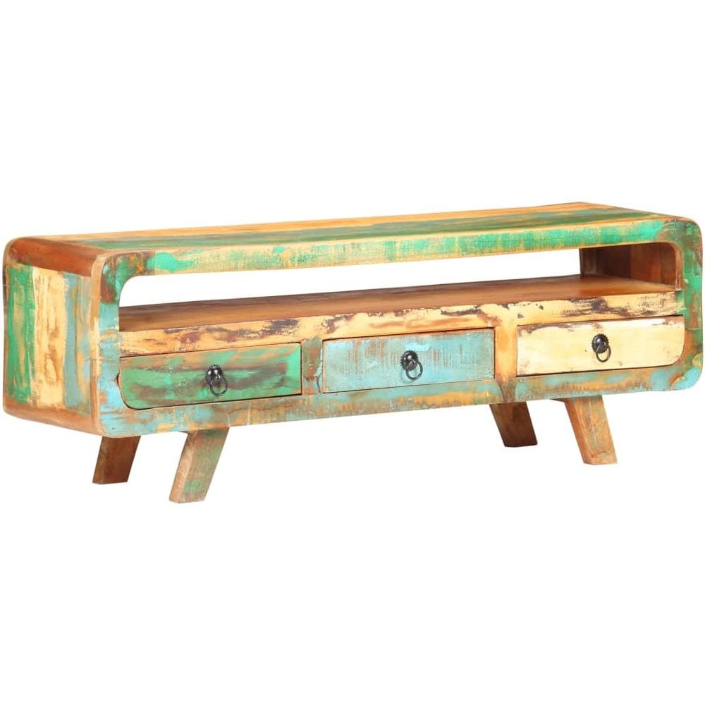 Mobile Porta TV 117x30x41 cm in Legno Massello di Recupero - Foto 2