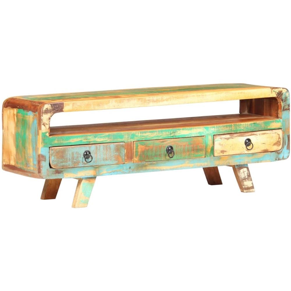 Mobile Porta TV 117x30x41 cm in Legno Massello di Recupero - Foto 1