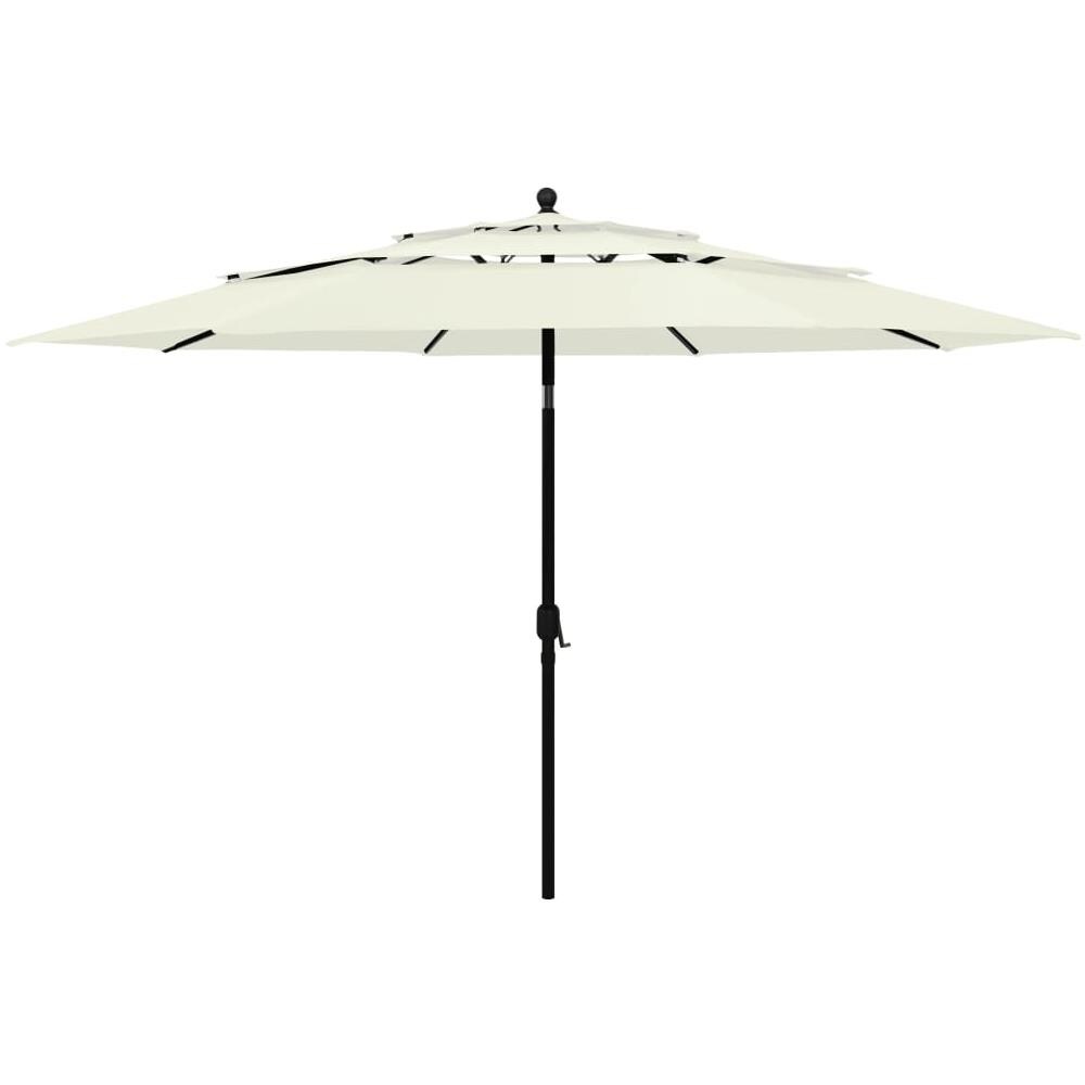 Ombrellone a 3 Livelli con Palo in Alluminio Sabbia 3,5 m - Foto 1