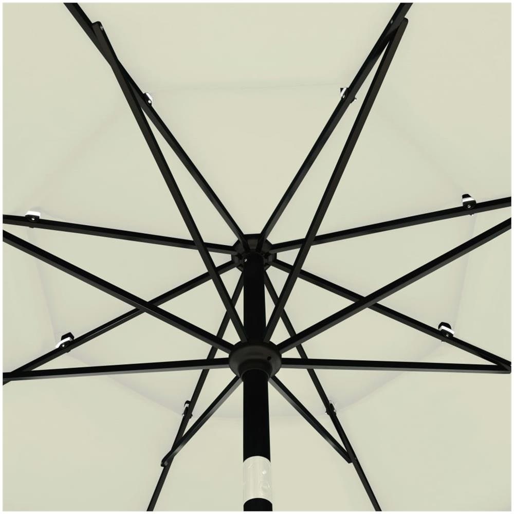 Ombrellone a 3 Livelli con Palo in Alluminio Sabbia 3,5 m - Foto 3