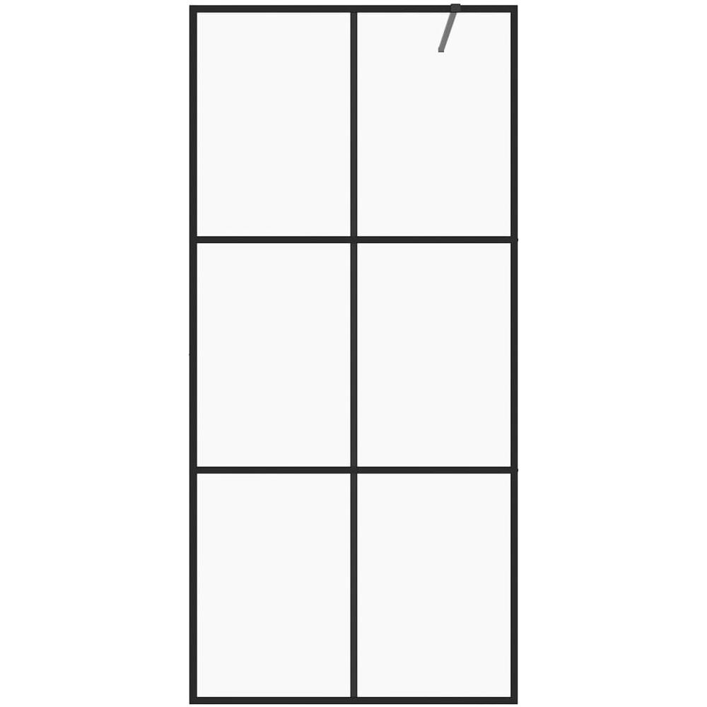 Parete Doccia Walk-in In Vetro Trasparente Esg Nera 80x195 Cm - Foto 3