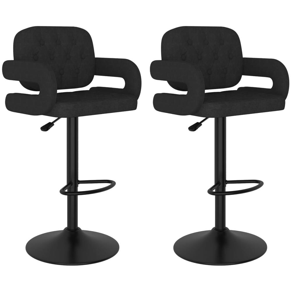 Sgabelli Da Bar 2 Pz Neri In Tessuto - Foto 2