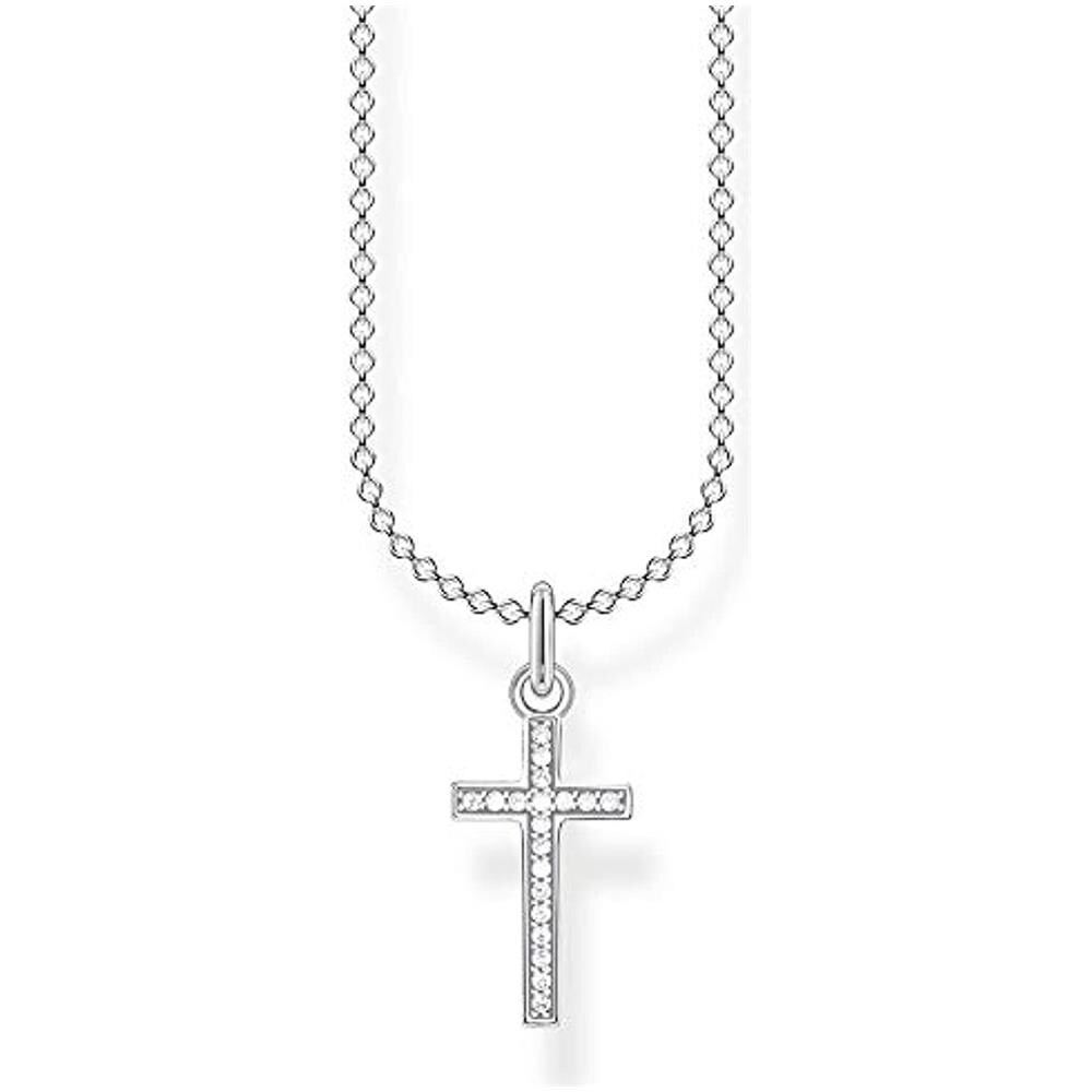 , Collana Da Donna Con Croce Pave In Argento Sterling 925, Lunghezza 38-45 Cm - Foto 1