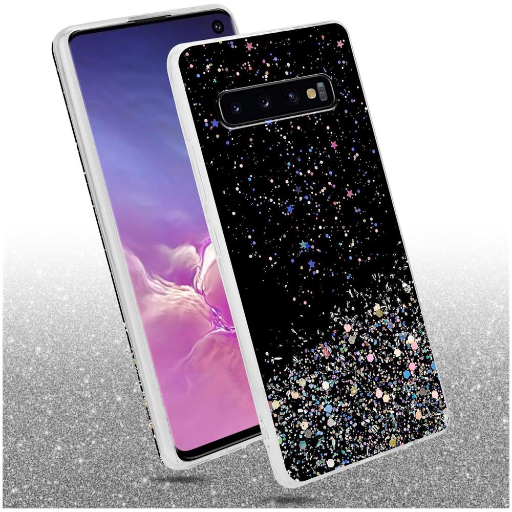 Custodia Compatibile Con Samsung Galaxy S10 Plus In Nero Con Glitter - Coperchio Protettivo In Silicone Tpu Flessibile Con Glitter Scintillanti - Foto 2