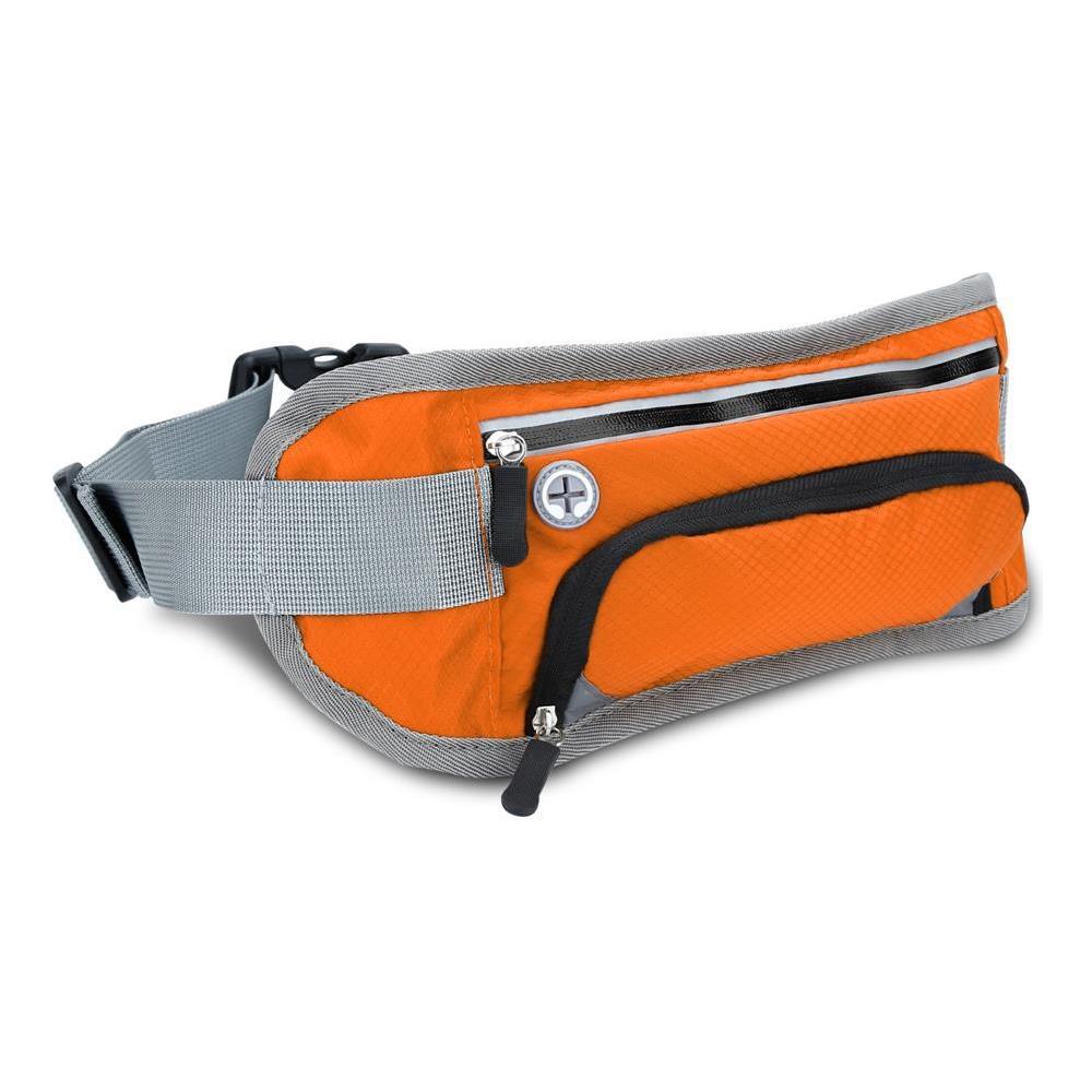 Marsupio Per Bottiglie D'acqua Sportive Con Riflettore In Miele Arancione - Marsupio Impermeabile Di Lunghezza Regolabile Tasca Per Cellulare Con Scomparto Per Bottiglia D'acqua E Chiusura A Zip - Foto 2