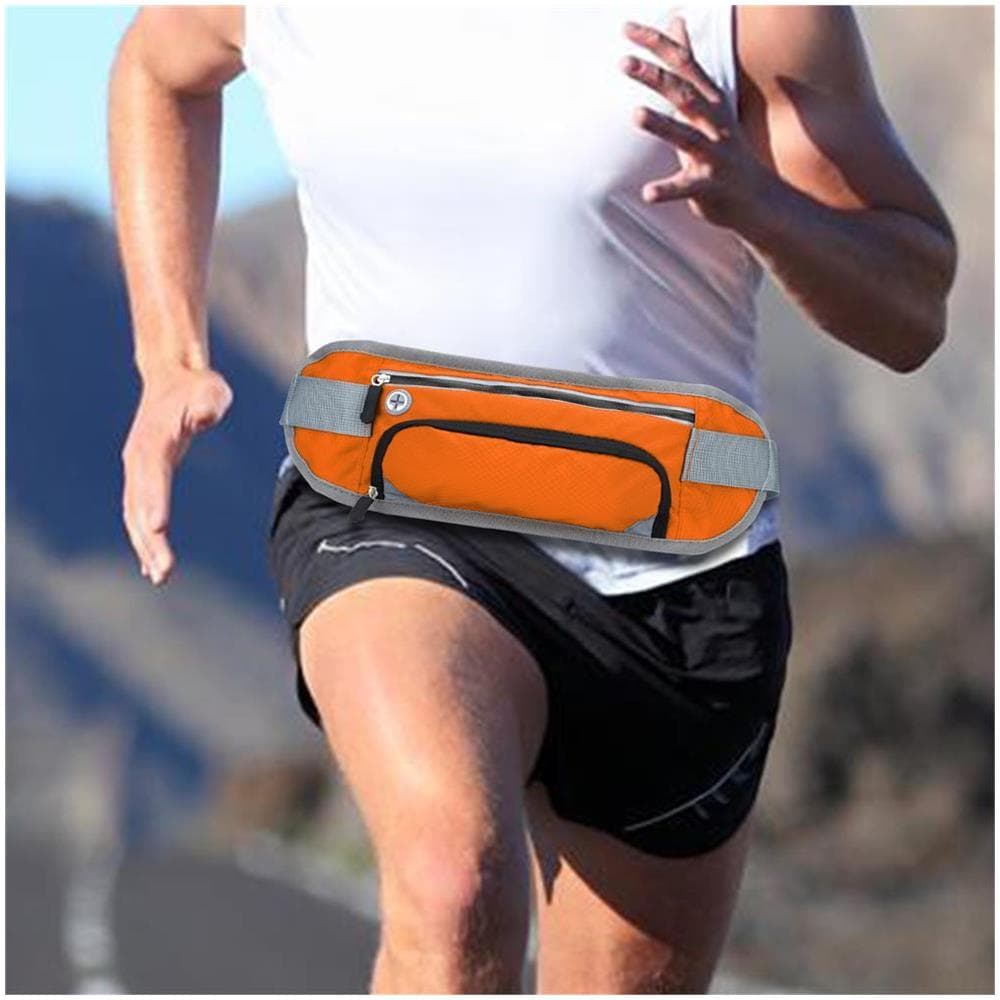 Marsupio Per Bottiglie D'acqua Sportive Con Riflettore In Miele Arancione - Marsupio Impermeabile Di Lunghezza Regolabile Tasca Per Cellulare Con Scomparto Per Bottiglia D'acqua E Chiusura A Zip - Foto 6